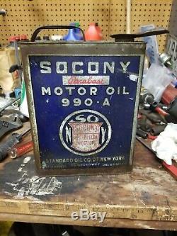 1 Gallon SOCONY Standard Motor Oil Can Gas Service Station Ford 909A Parabase