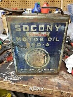 1 Gallon SOCONY Standard Motor Oil Can Gas Service Station Ford 909A Parabase