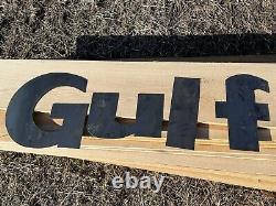 16 Gulf sign gas pump oil can shell Sinclair station vintage service antique