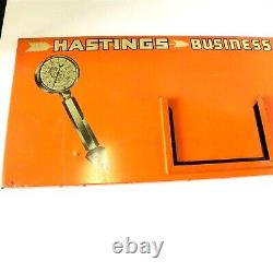 1920-30's HASTINGS METAL PAINTED SIGN DISPLAY RACK GAS OIL SERVICE STATION DECOR