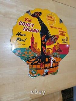 1953 VINTAGE STYLE SHELL RUBE'S SERVICE STATION IN CONEY ISLAND 12 INCH Gas Oil