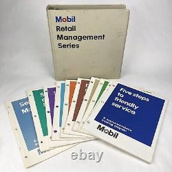 1970's MOBIL Gas Station Service RETAIL MANAGEMENT SERIES 10 Booklets MCM ART
