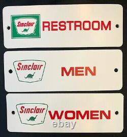 3 SINCLAIR RESTROOM Gas & Oil Service Station SIGN Women Men Vintage Advertising