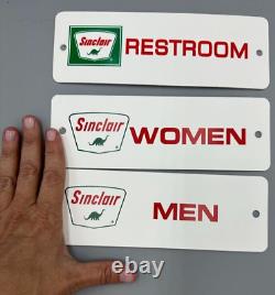 3 SINCLAIR RESTROOM Gas & Oil Service Station SIGN or KEY TAGS Vintage Advertise