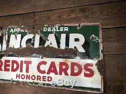 Antique Porcelain Sinclair Sign Gas Pump Service Station Oil Can Gulf Texaco Old