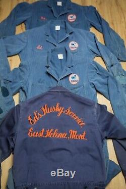 Antique Vtg 50s Husky Gas Oil Service Station Chainstich Uniform Jacket Coverall
