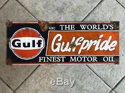 Antique style-barn find look Gulf dealer gas station gulfpride sale service