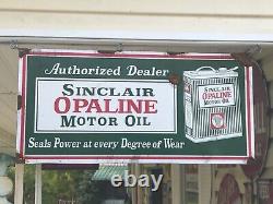 Antique style barn find look Sinclair opaline dealer gas station service sign