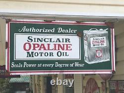 Antique style barn find look Sinclair opaline dealer gas station service sign