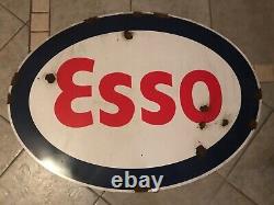 Antique style porcelain look Esso dealer service gas station large sign