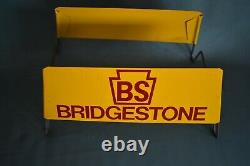 Bridgestone Vintage Tire Display Rack Stand Gas Station Service Yellow Dealer