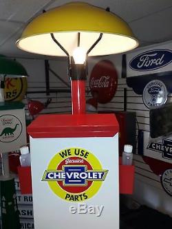 Classic Chevrolet Parts Service Gas Pump Station Island Light With Towel Box