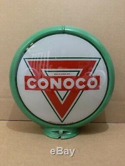 Conoco Gas Pump Globe Light Vintage Glass Lens Service Station Garage Motor