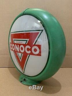 Conoco Gas Pump Globe Light Vintage Glass Lens Service Station Garage Motor