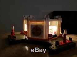 Danbury Mint Shell Gas Service Station Display Light Up Model WithClock