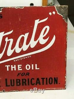 Early DSP original FILTRATE OIL Sign PORCELAIN Vintage Gas Service STATION RaRE