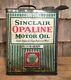 Early Vintage 1 Gal Sinclair Opaline Motor Oil Oiler Tin Can Gas Service Station