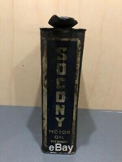 Early Vintage 1 Gallon SOCONY Standard Motor Oil Can Gas Service Station NY