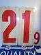 Gulf Gas Service Station Embossed Metal Price Sign Numbers 21.9 1950-60's