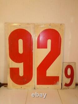 GULF GAS SERVICE STATION EMBOSSED METAL PRICE SIGN NUMBERS 29.9 26.9 1950-60's