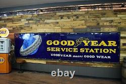 Goodyear Porcelain Sign 14' Massive 1920's Service Station Gas Oil garage RARE