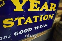 Goodyear Porcelain Sign 14' Massive 1920's Service Station Gas Oil garage RARE