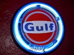 Gulf Oil Gas Service Station Garage Man Cave Advertising Neon Sign