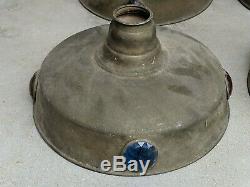 HTF Vintage Jeweled Service Station Lamp Shades / Gas Oil Not Porcelain Lot Of 4