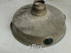 HTF Vintage Jeweled Service Station Lamp Shades / Gas Oil Not Porcelain Lot Of 4