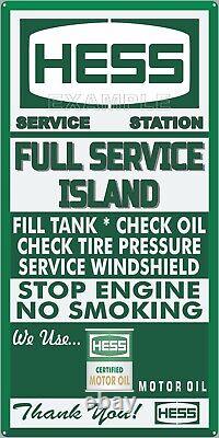 Hess Gas Station Full Service Island Old Sign Remake Aluminum Size Options