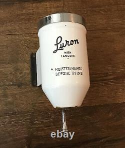 LURON With Lanolin Wall SOAP Dispenser White Enamel Gas Service Station Bathroom