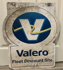 Large 24 VALERO Metal Gas Oil Service Station 2 Sided Dealer Sign