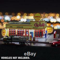 Limited Edition O Gauge Wallys Shell Gas & Service Station Pre Built PreLit