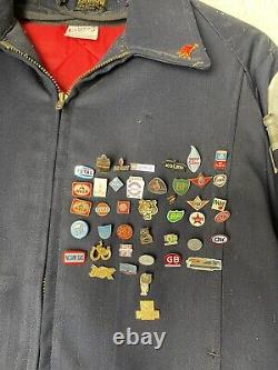 Mobil Oil Gas Service Filling Station Attendant Vintage Jacket w Pins
