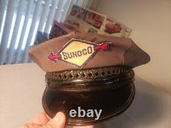 Old Original 7-3/8 SUNOCO Gas Service Station Attendant Hat Uniform Visor Cap