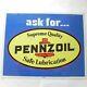 Pennzoil Gas Oil Service Station Metal Sign Double Sided Wall Decor Blue 23x18