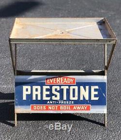 RARE Vintage Eveready PRESTONE Antifreeze Gas Service Station Display Rack Sign