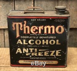 RARE Vintage THERMO ALCOHOL Anti Freeze 1 Gallon Gas Service Station Can