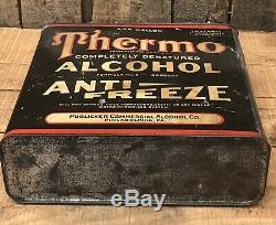 RARE Vintage THERMO ALCOHOL Anti Freeze 1 Gallon Gas Service Station Can