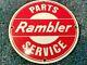 Rambler Porcelain Gas Automobile Service Station Vintage Style Dealership Sign