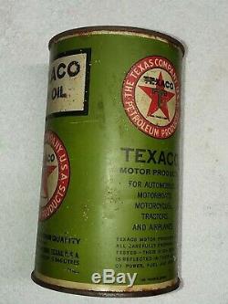 SCARCE Texaco 574 Motor Oil Quart Can Black T Gas Service Station VG condition