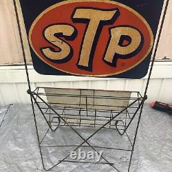 STP Oil Treatment Display Stand Rack Service Station Gas Oil Vintage