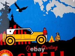 Shell Gasoline Vintage Porcelain Enamel Gas Pump Oil Service Station Sign