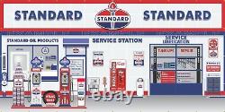 Standard Oil Gas Service Station Scene Gas Pumps Wall Mural Sign Banner Art