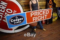 TIN COOPER Tires SIGN 6' embossed Garage Service Advertising Gas Oil Station
