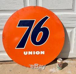 Union 76 Vintage 30 Double Sided Service Station Gas Oil Sign Dated 1961