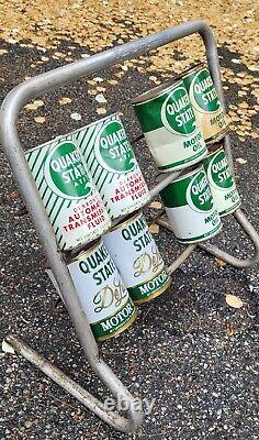 Used Vintage Motor Oil Can Metal Display Rack Stand Gas & Oil Service Station