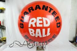 VINTAGE 1960's ATLANTIC GAS OIL STATION SERVICE RED BALL LIGHT UP GLOBE SIGN