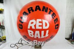 VINTAGE 1960's ATLANTIC GAS OIL STATION SERVICE RED BALL LIGHT UP GLOBE SIGN