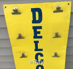 VINTAGE DELCO SERVICE Gas STATION Battery Parts Advertising DISPLAY SIGN